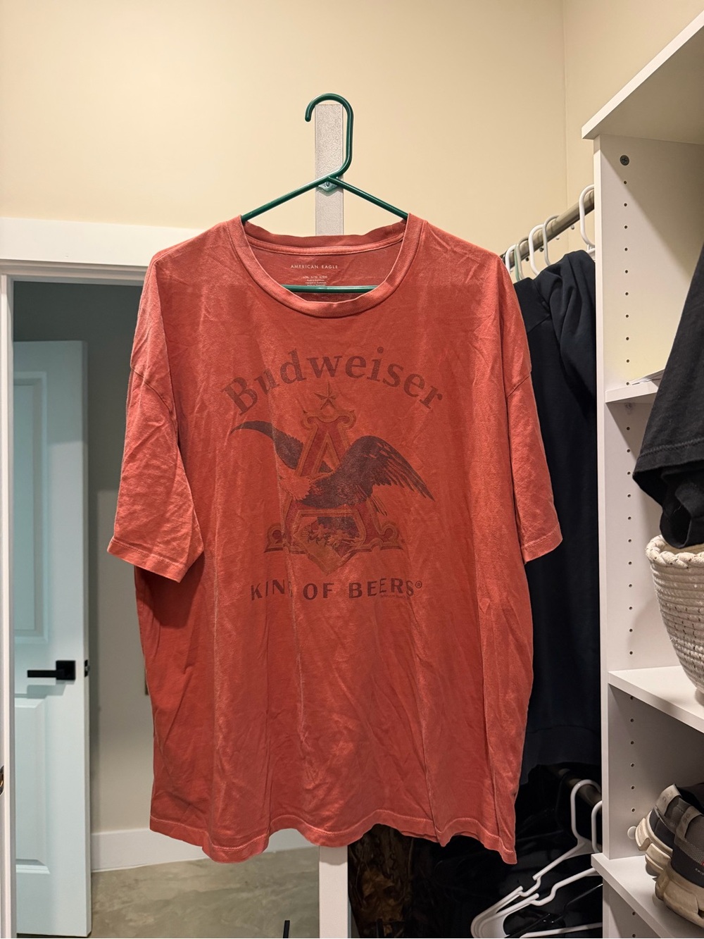 American Eagle Outfitters Rust Red Budweiser Graphic Tee